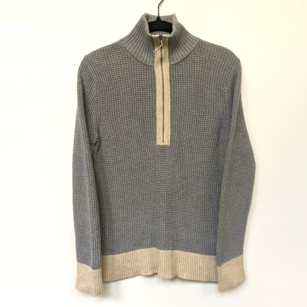 Patagonia Women's Ponderosa Pine 1/4-Zip Gray Cream Small - Picture 2 of 7